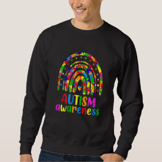 Be Kind Men Women Rainbow Inspirational Autism Awa Sweatshirt