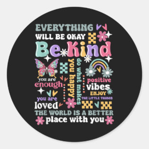 Be Kind Mental Health S Mental Health Awareness Classic Round Sticker