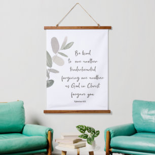 Be kind minimalist botanical hanging tapestry
