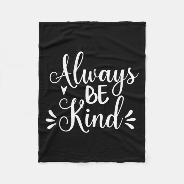 Be Kind Minimalist Love Kindness Positive Fleece Blanket (Front)