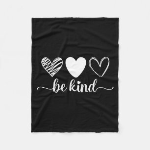 Be Kind Minimalist Love Kindness Positive Fleece Blanket