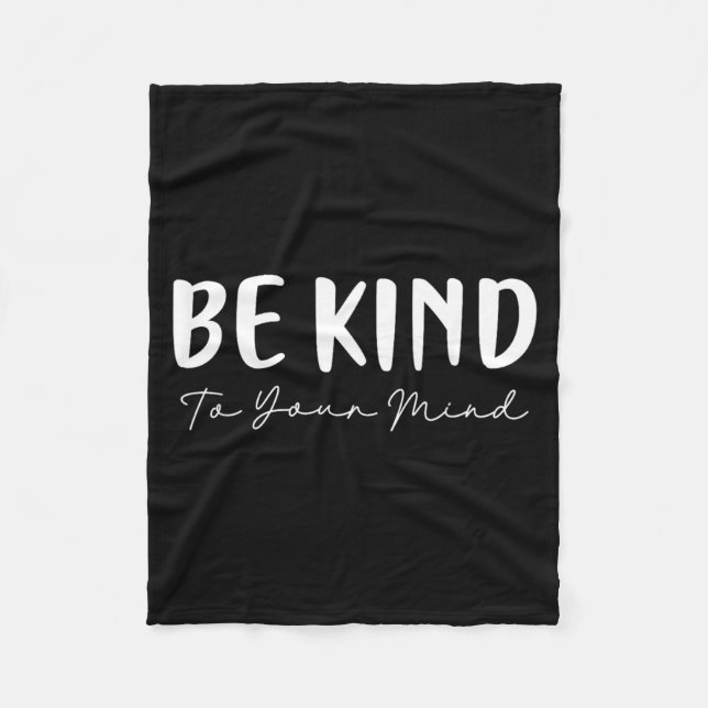 Be Kind Minimalist Love Kindness Positive Fleece Blanket (Front)