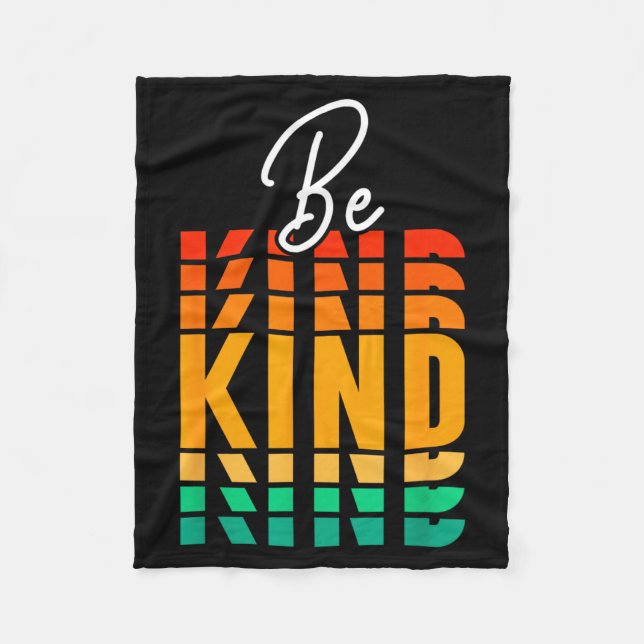 Be Kind Minimalist Love Kindness Positive Fleece Blanket (Front)