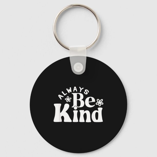 Be kind minimalist love kindness positive  key ring (Front)