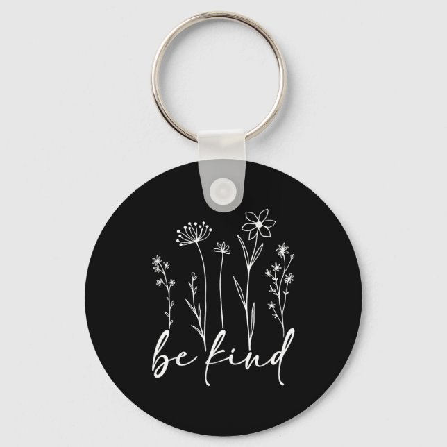 Be kind minimalist love kindness positive  key ring (Front)