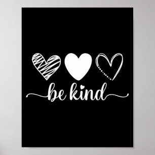 Be Kind Minimalist Love Kindness Positive Poster
