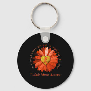 Be Kind Multiple Sclerosis Awareness Orange Ribbon Key Ring