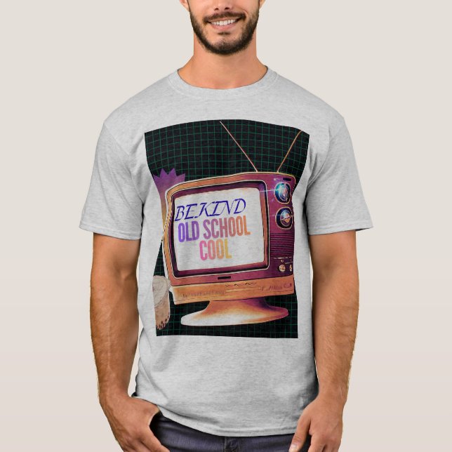 Be Kind – Old School Cool Retro TV Aesthetic Desig T-Shirt (Front)