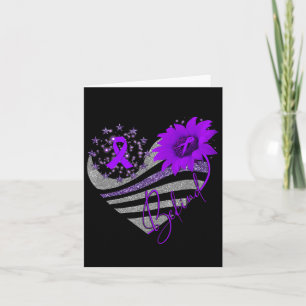 Be Kind Overdose Awareness Sunflower Ribbon Purple Card