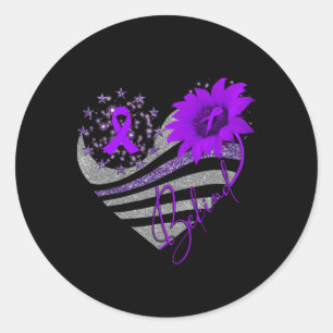 Be Kind Overdose Awareness Sunflower Ribbon Purple Classic Round Sticker