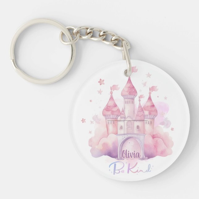 Be Kind Palace on the Pink Cloud customisable Key Ring (Front)
