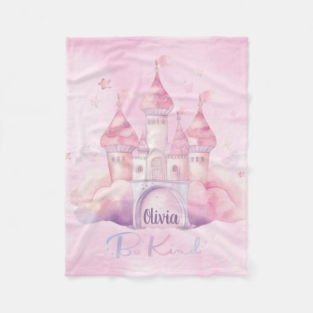 Be Kind Palace on the Pink Cloud Fleece Blanket (Front)