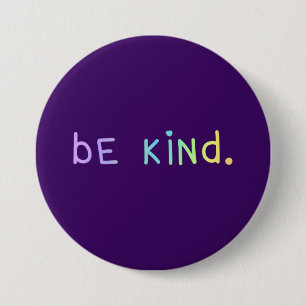 "Be Kind" Pastel Rainbow Ombre Button