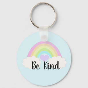 Be Kind Pastel Watercolor Rainbow Key Ring