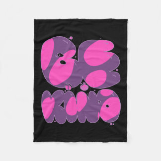 Be Kind Pink And Purple Sticker Fleece Blanket
