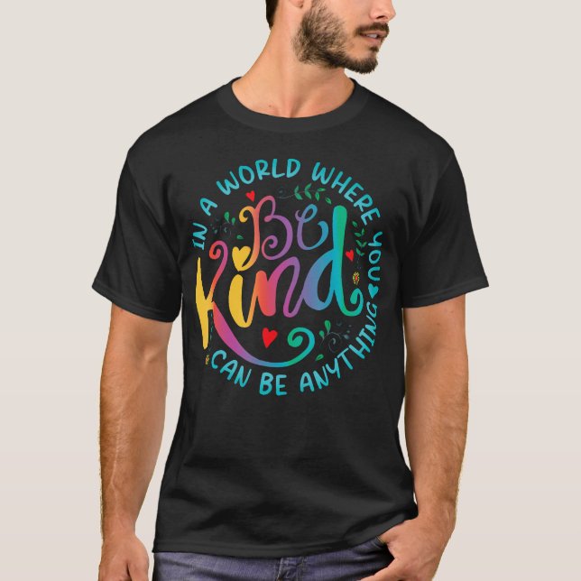 Be Kind Positive Quote Choose Kindness Floral Men  T-Shirt (Front)