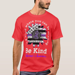 Be Kind Purple Sunflower Kindness Alzheimers Aware T-Shirt