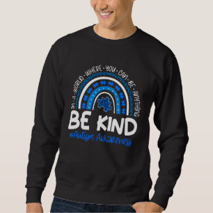 Be Kind Puzzle Piece Leopard Rainbow Autism Awaren Sweatshirt