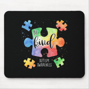 Be Kind Puzzle Pieces Cute Autism Awareness  Mouse Pad
