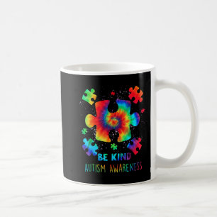 Be Kind Puzzle Pieces Tie Dye Autism Awareness Boy Coffee Mug