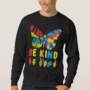 Be Kind Puzzle Sign Language Hand Talking Autism Sweatshirt