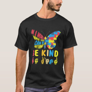 Be Kind Puzzle Sign Language Hand Talking Autism T-Shirt