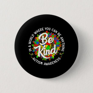 Be Kind Puzzle Sunflower Autism Awareness Teacher 6 Cm Round Badge