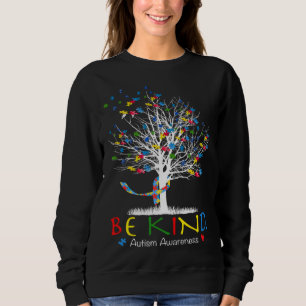 Be Kind Puzzle Tree Autism Awareness Month Kids Me Sweatshirt