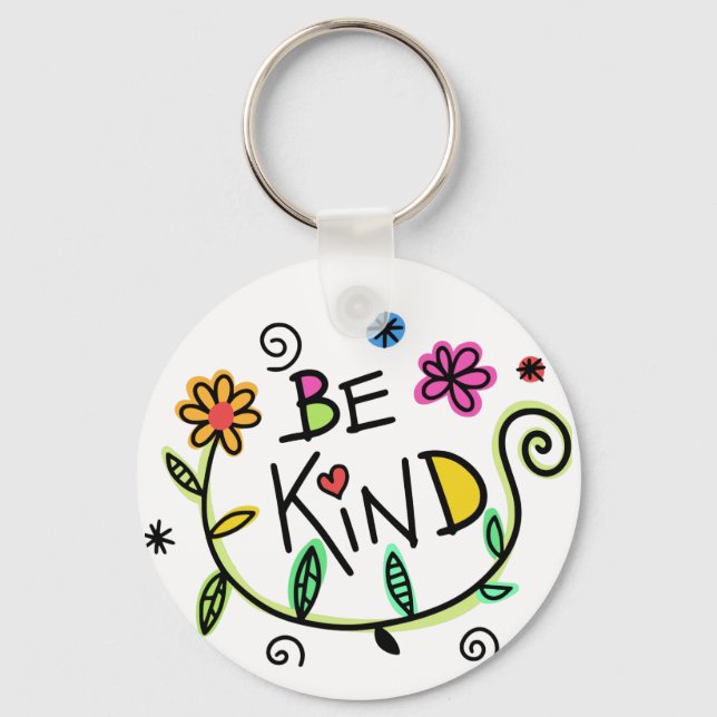 Be Kind Quote Cute Typography Key Ring (Front)