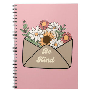 be kind quote on flower message envelope notebook