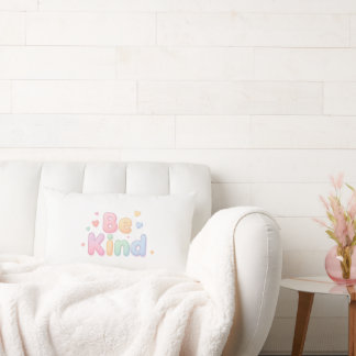 Be kind quote rounded pastel letters lumbar cushion
