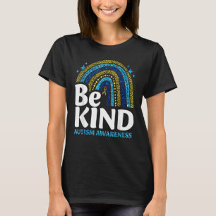 Be Kind Rainbow Autism Awareness Leopard Print T-Shirt