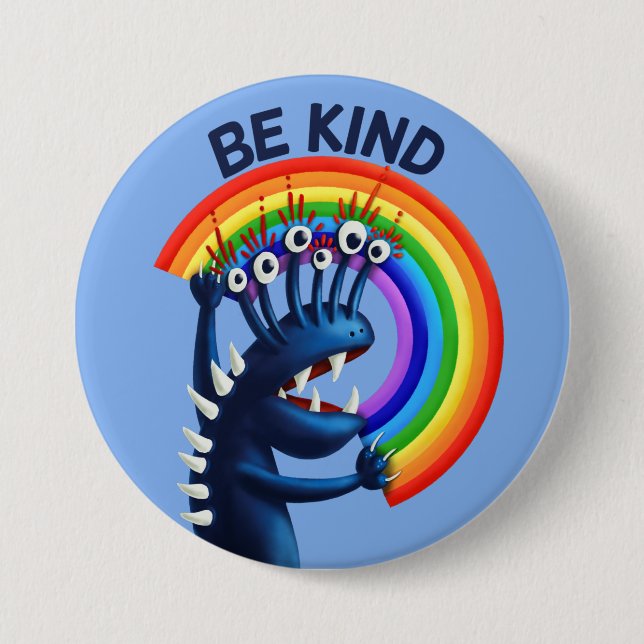 Be Kind Rainbow Cute Kindness 7.5 Cm Round Badge (Front)