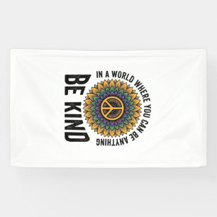 Be Kind Rainbow Flower Peace Vintage Shirt Design_ Banner
