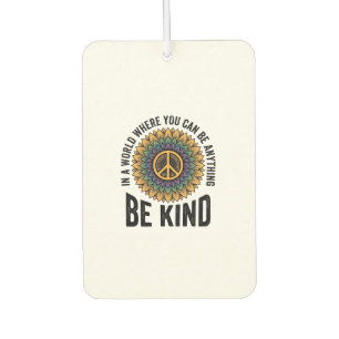 Be Kind Rainbow Flower Peace Vintage Shirt Design_ Car Air Freshener