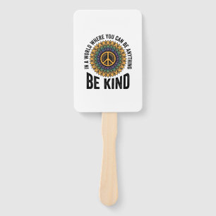 Be Kind Rainbow Flower Peace Vintage Shirt Design_ Hand Fan