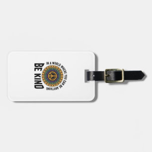 Be Kind Rainbow Flower Peace Vintage Shirt Design_ Luggage Tag