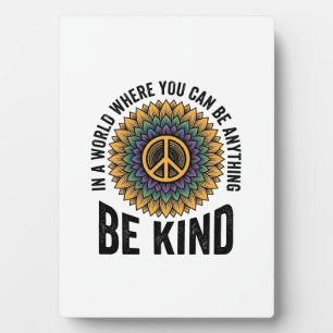 Be Kind Rainbow Flower Peace Vintage Shirt Design_ Plaque