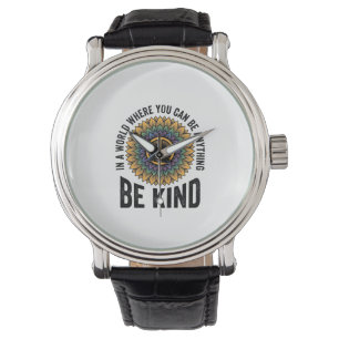 Be Kind Rainbow Flower Peace Vintage Shirt Design_ Watch