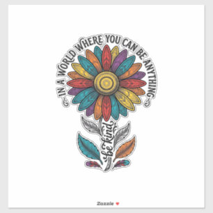 Be Kind Rainbow Flower Vintage Engraving Shirt_1