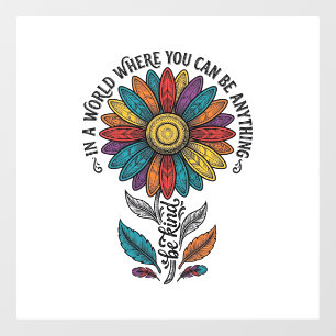 Be Kind Rainbow Flower Vintage Engraving Shirt_1