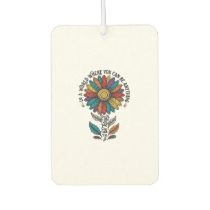 Be Kind Rainbow Flower Vintage Engraving Shirt_1 Car Air Freshener