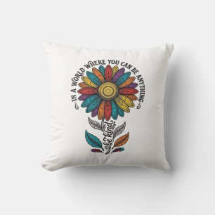 Be Kind Rainbow Flower Vintage Engraving Shirt_1 Cushion
