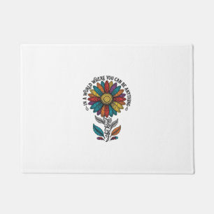 Be Kind Rainbow Flower Vintage Engraving Shirt_1 Doormat