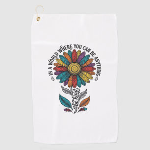 Be Kind Rainbow Flower Vintage Engraving Shirt_1 Golf Towel