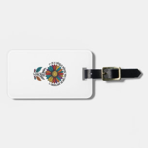 Be Kind Rainbow Flower Vintage Engraving Shirt_1 Luggage Tag