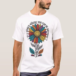 Be Kind Rainbow Flower Vintage Engraving Shirt_1 T-Shirt
