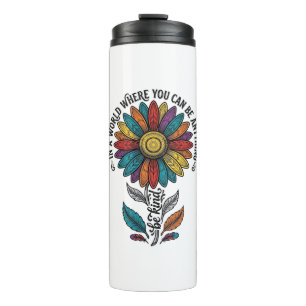 Be Kind Rainbow Flower Vintage Engraving Shirt_1 Thermal Tumbler