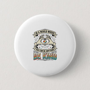 Be Kind Rainbow Heart Hands Vintage Shirt Design_1 6 Cm Round Badge