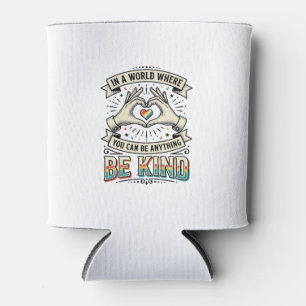 Be Kind Rainbow Heart Hands Vintage Shirt Design_1 Can Cooler